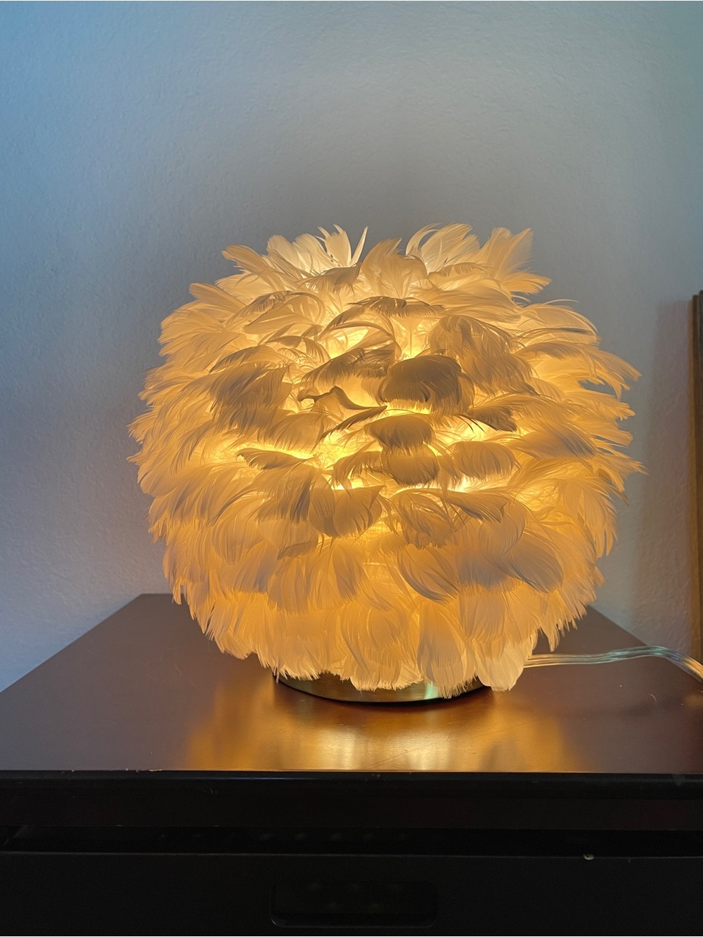 Modern Feather 1-Light Ball-Shaped Table Lamps - Picture 2 of 7